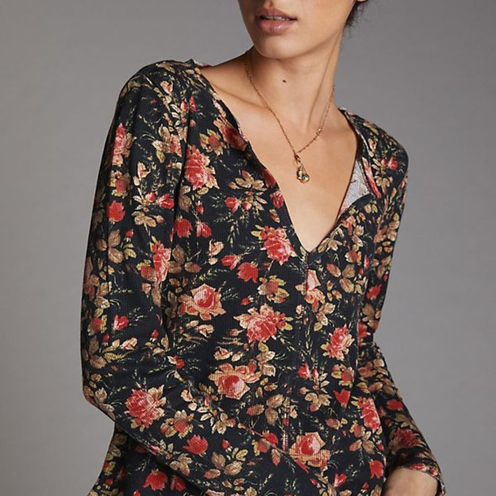 Anthropologie Pilcro Split-Neck Top PXS XSP NEW - Picture 8 of 10